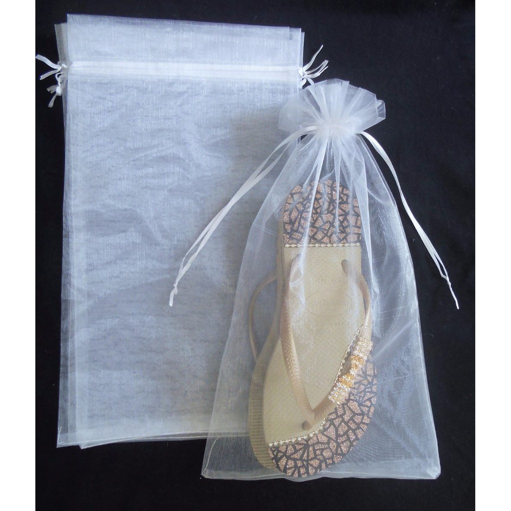 60 Sacos Organza Saquinho P/ Chinelo Medida 20x35cm
