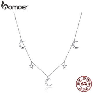 Prata Bamoer 925 O Colar Da Lua E Estrela Joalheria Moda Para Mulheres Presentes