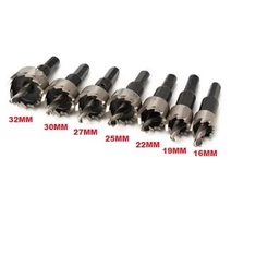 Kit 07 Brocas Serra Copo Hss Fura 16-19-22-25-27-30-32 Jogo P/ Furadeira