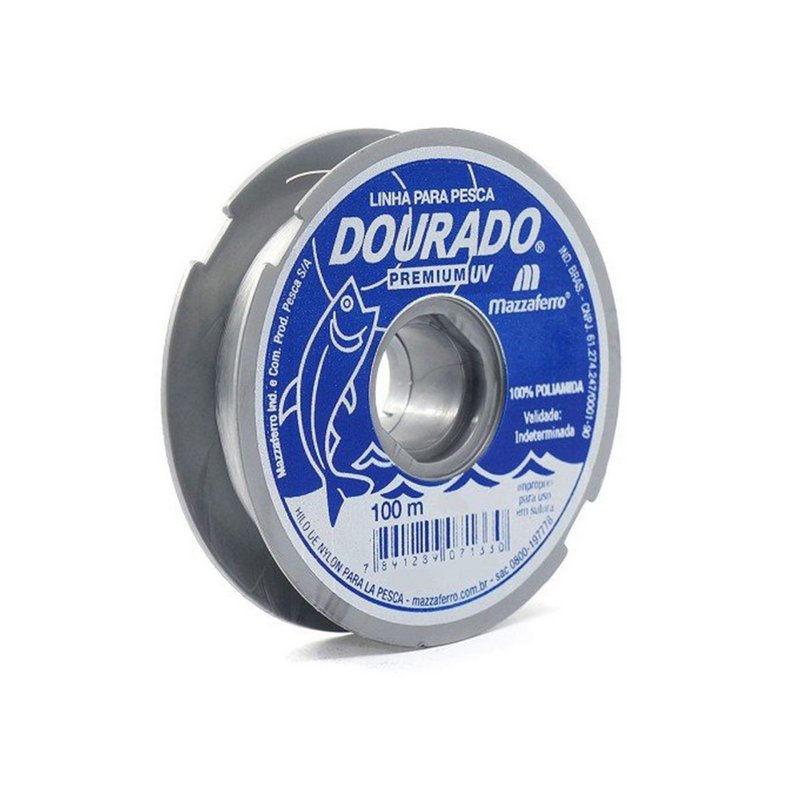 Linha Monofilamento Mazzaferro Dourado 100m Branca Linha de Pesca Nylon Artesanato (Unidade)