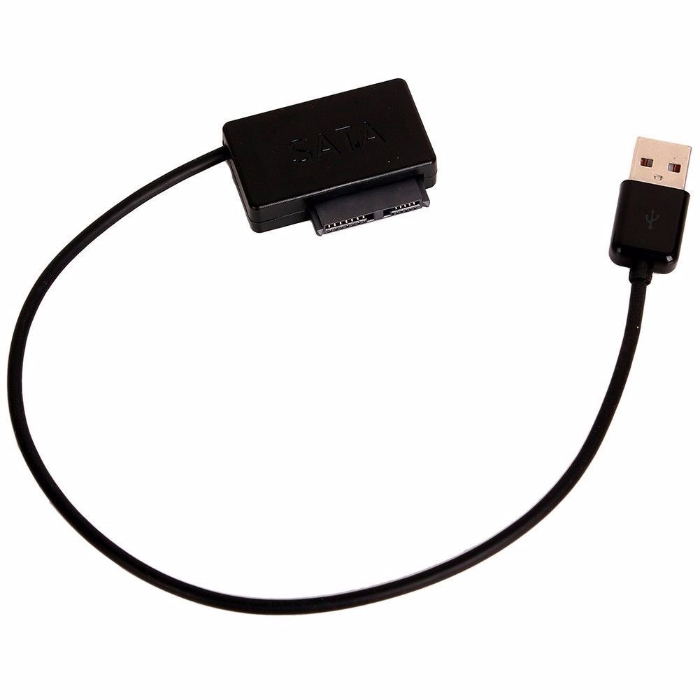 Conversor De Drive Dvd Mini Sata Slimline Para Usb Preto Novo
