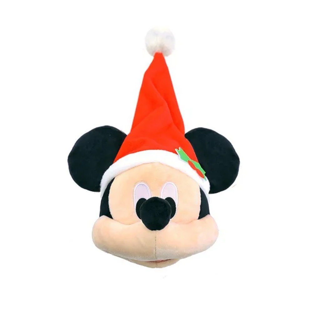 Pelúcia Cabeça Mickey c/ Gorro - 20 cm - Natal Disney - 1 un - Mom & Baby