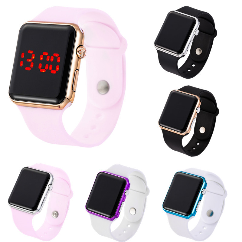 Unisex Sport Digital Watch Fashion Women Square Dial Relogios Led Electronic Watch Silicone Watches Women Watch Relogio Feminino relógio de pulso Drop Ship em Oferta na Shopee