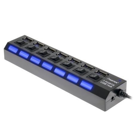 Hub Usb 7 Portas C/ Chave Seletora 2.0 High Speed Original - Pronta Entrega