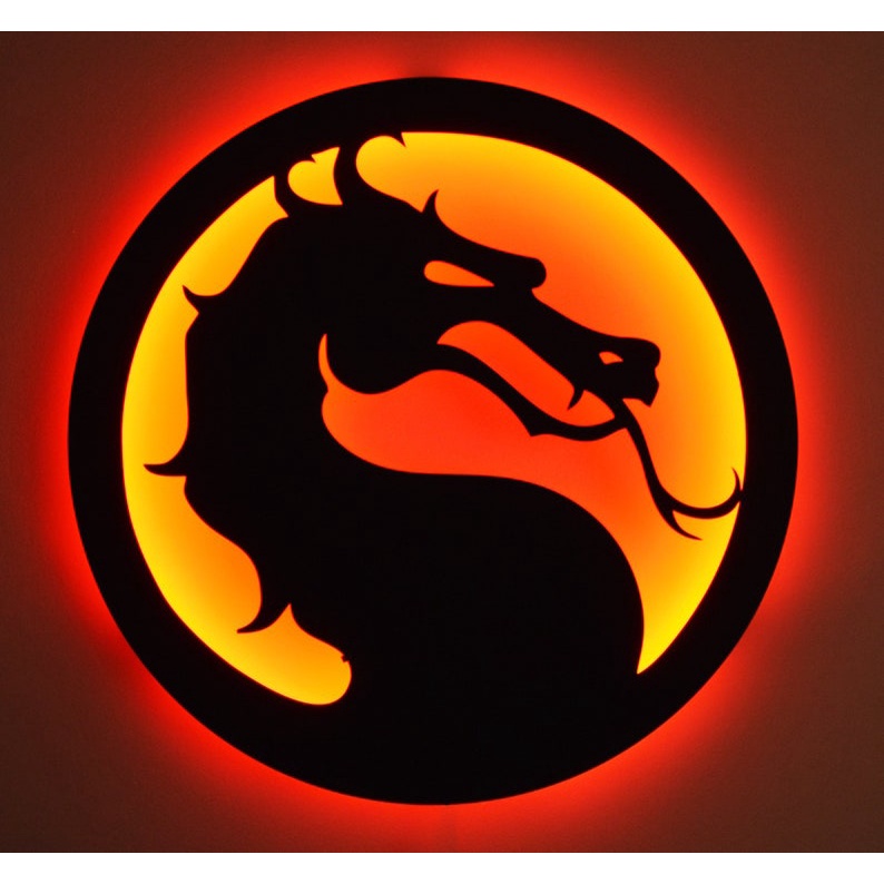Quadro de Led Painel Luminoso Mortal Kombat Quadro decorativo para quarto Quadros geek presente geek