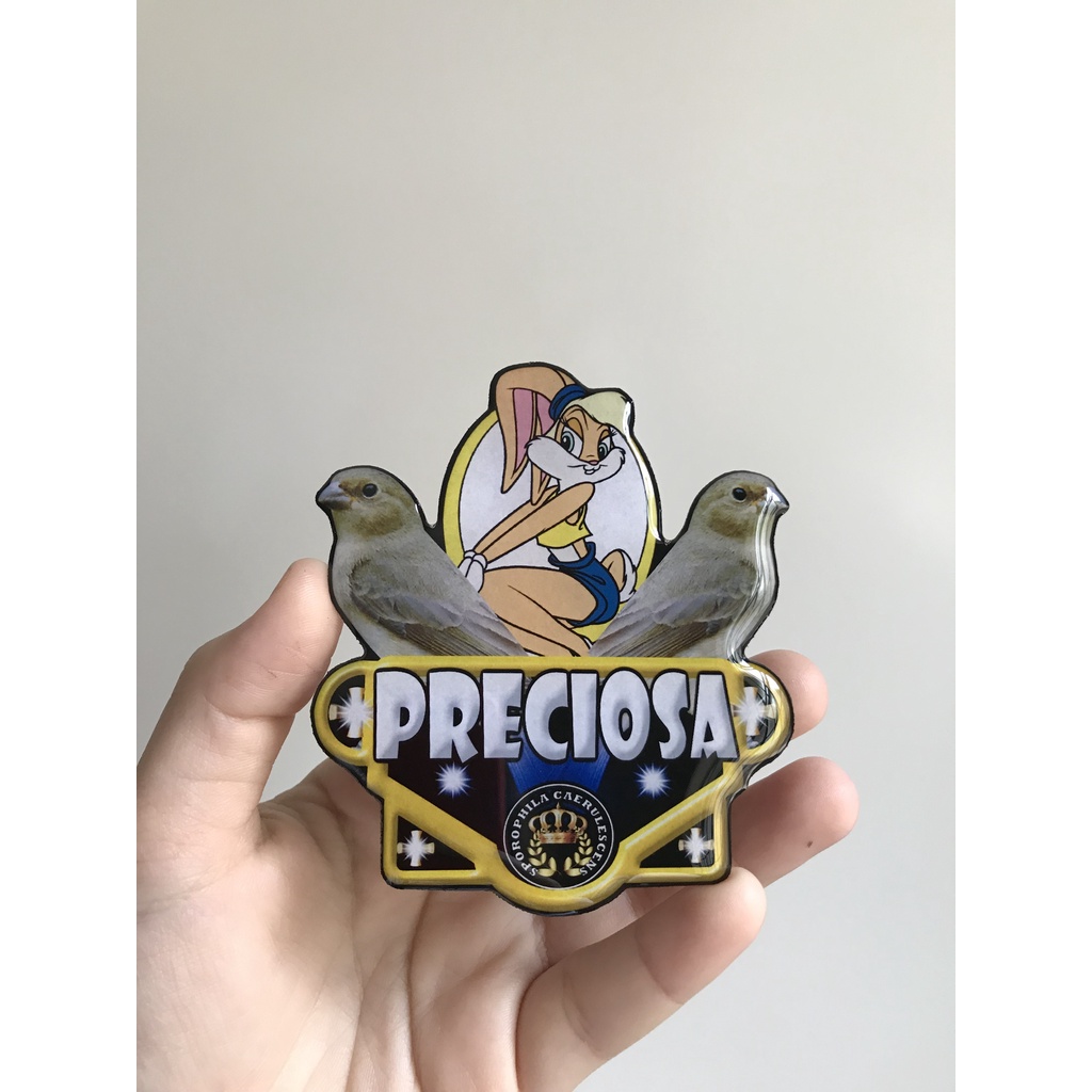 Placa personalizada para gaiola de pássaros lisas e resinadas fêmeas de todas espécies, exemplo: trinca ferro, coleiro, baiano, bico pimenta, canario, tiziu, curio, sabiá, galo de campina, azulão, tico tico, frade, bigodinho