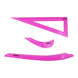 Kit de Régua Esquadro para Modelagem e Costura em Acrílico ROSA