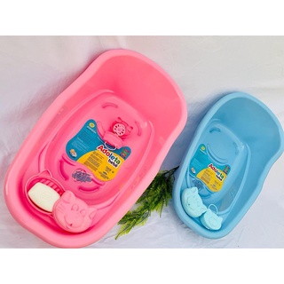 Kit Banheira 20 Litros Resistente + Saboneteira + Porta Chupeta