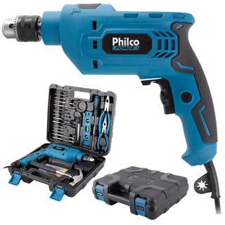 Furadeira Philco PFU03MF 650W 3/8” com Maleta e 99 Acessórios