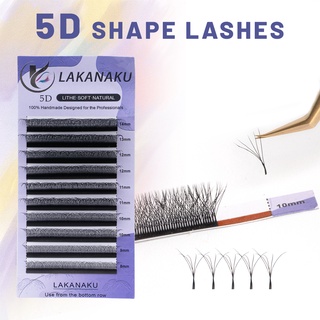 LAKANAKU Cílios 5D Extensão De Em Forma De W Com Flor Automática C/D Volume Falso Cachos Individual