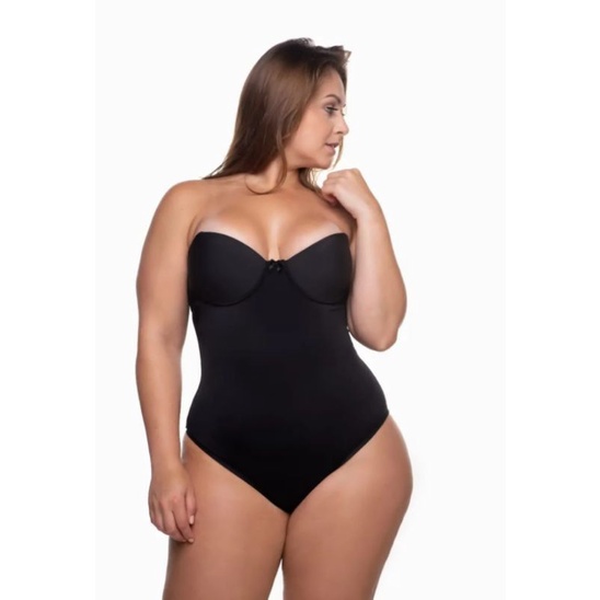 Body modelador redutor plus size tomara que caia com bojo 48 50 52 54 cinta modeladora
