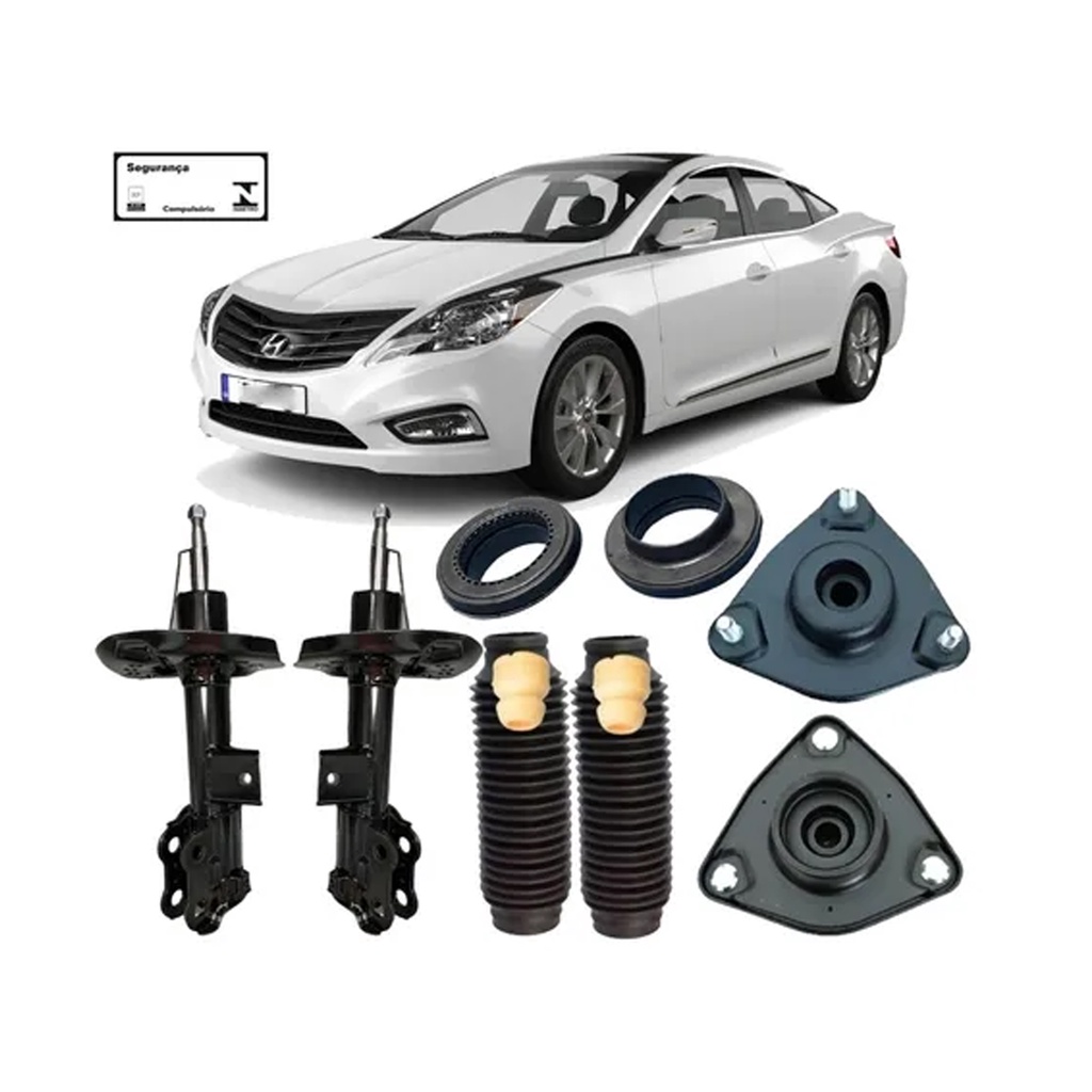 Amortecedor Dianteiro + Kit Coxim Com Rolamento Batentes e Coifas Hyundai Azera 2016 Em Diante