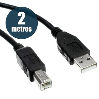 Cabo Extensor 2m Para Impressora Usb 2.0 Am/bm 2 Metros
