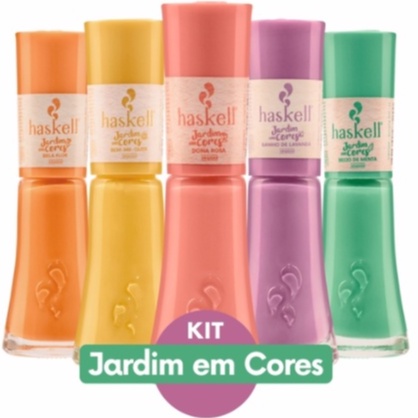Kit Coleção Haskell Jardim em Cores 5 Esmaltes Especial Menor Preço — R$ 54,99 em Shopee