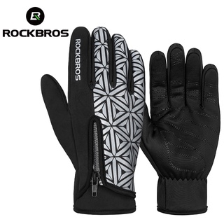 Luvas De Bicicleta ROCKBROS À Prova De Vento Tela Refletiva De Motos MTB De Ciclismo Quente