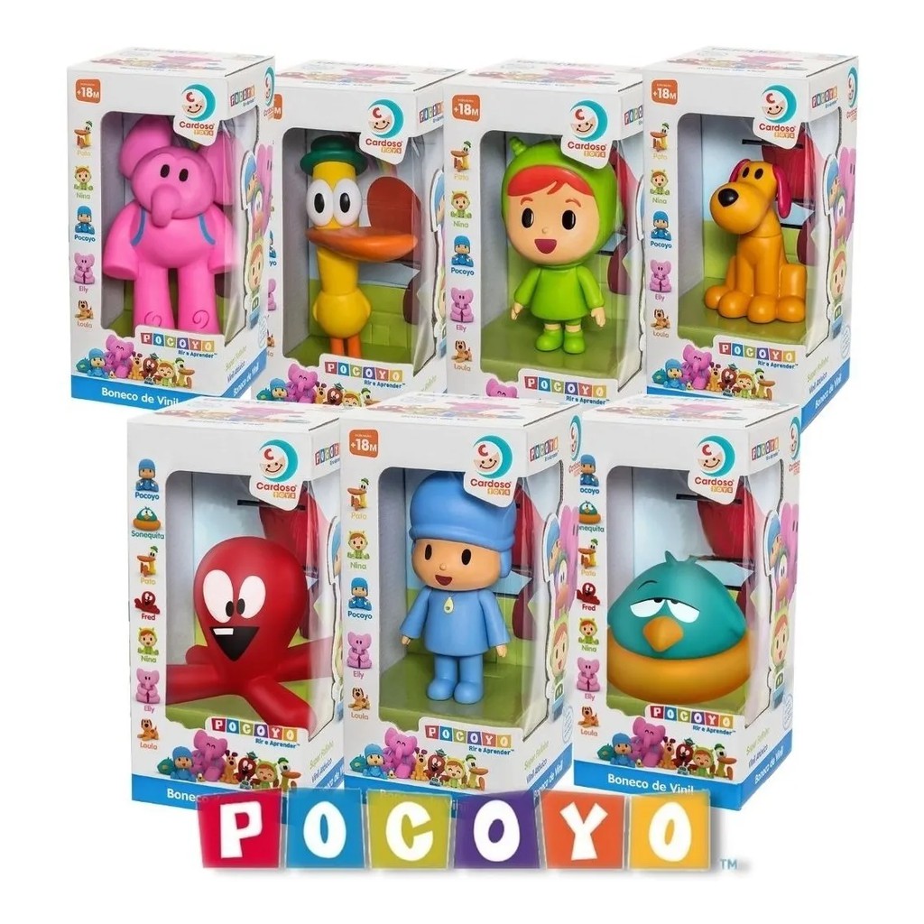 Bonecos Pocoyo Loula Pato Nina Elly Fred Sonequita - Turma Do Pocoyo ...