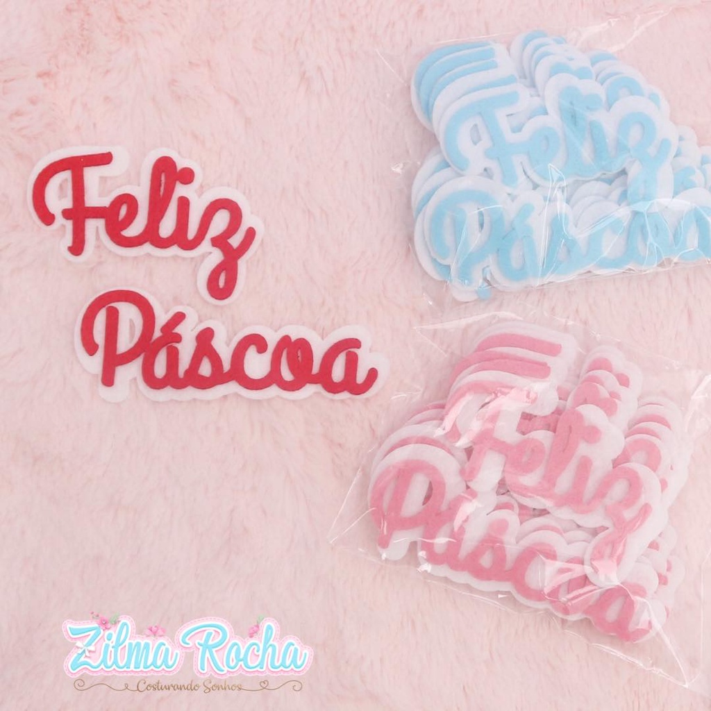 Feliz Páscoa Com Borda - Escolha a cor desejada em Oferta na Shopee