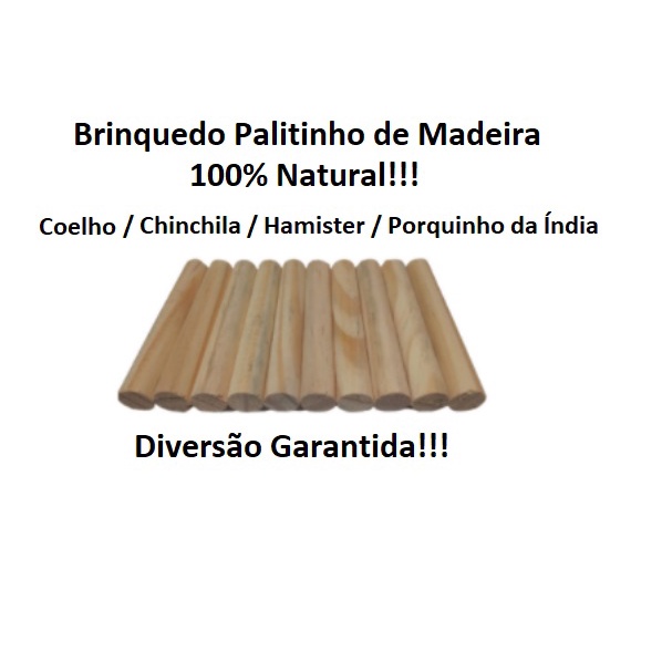 10 Palitinhos de Madeira Pinus para Roedores Coelhos Porquinho da India Hamster Chinchilas Twister Gerbil em Oferta na Shopee