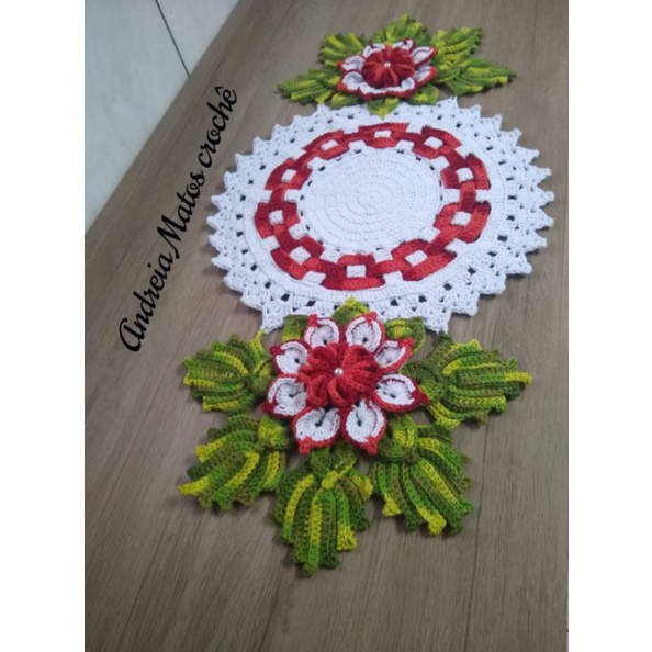 centro de mesa com flores em crochê | Shopee Brasil