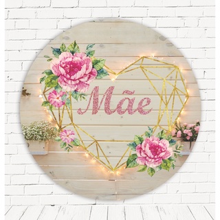 Painel Redondo Sublimado Dia Das Maes com elástico em Oferta na Shopee