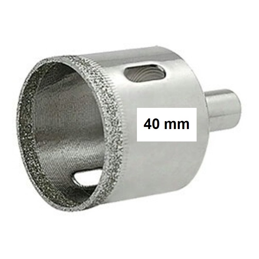 Broca diamantada 40 mm diamante para furar vidro piso cerâmica garrafas entre outros materiais