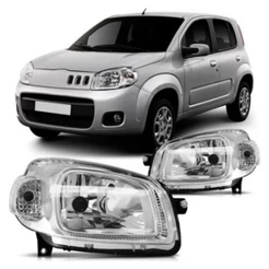 Farol Fiat Novo Uno Fiorino Way Vivace Attractive Mascara Cromada 2010 2011 2012 2013 2014 2015