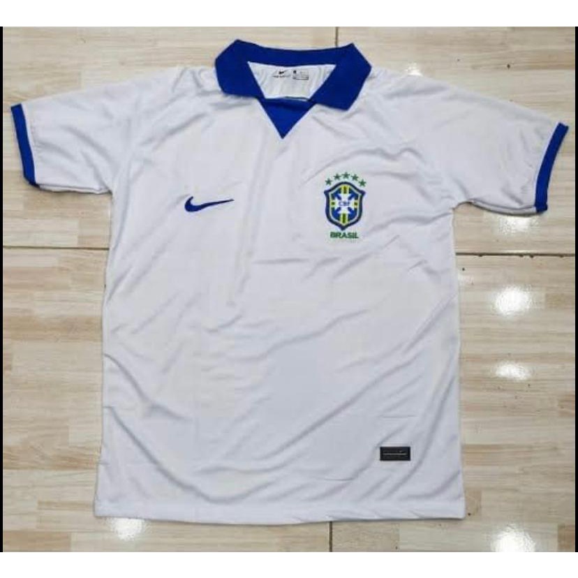Camisa de time seleção brasileira branca polo tailandesa