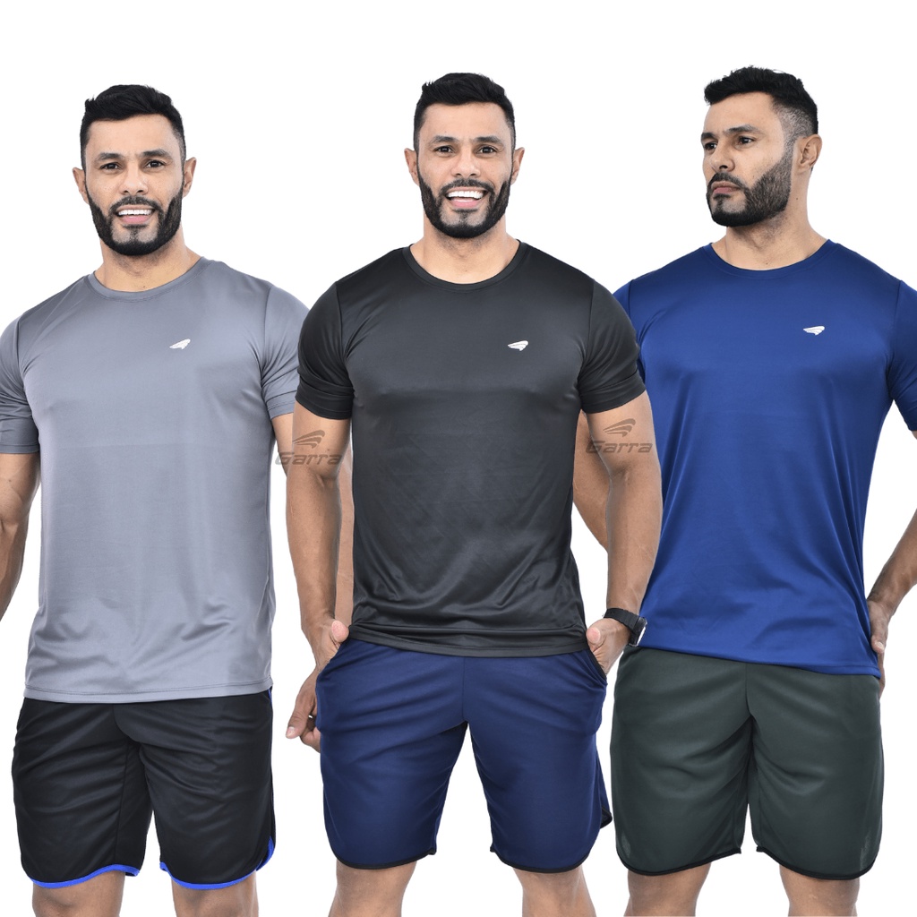 Camiseta Dry Fit Masculina Fitness Academia Esportiva Preta - emporioalex