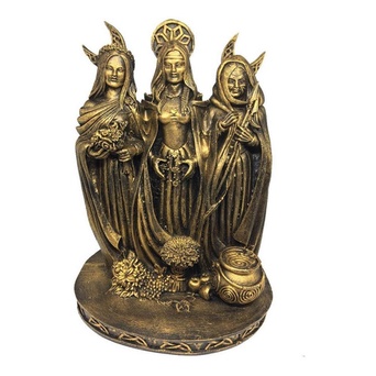 Deusa Triplice Wicca Estatueta Resina Wicca (dourada)