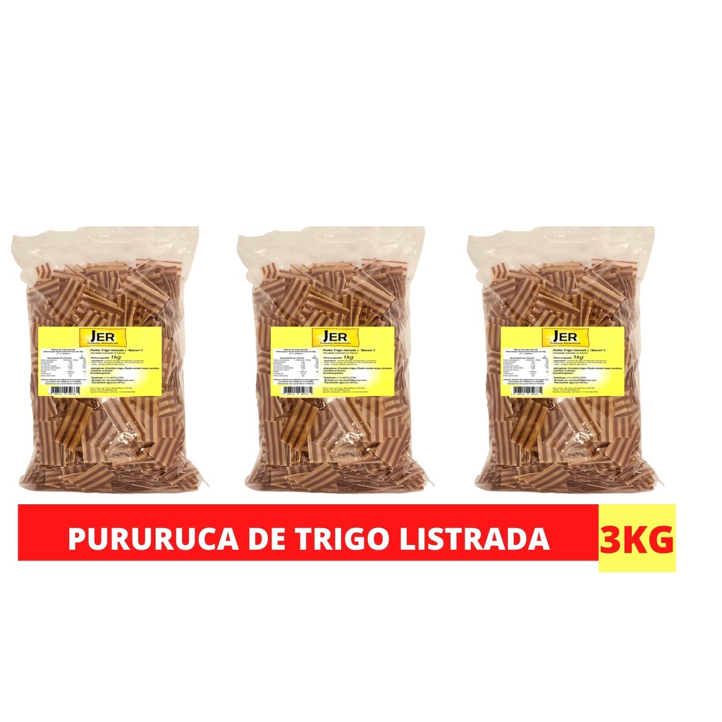 Pururuca de Trigo Listrada 3kg ( Pellet de trigo Listrada) + Sal de bacon