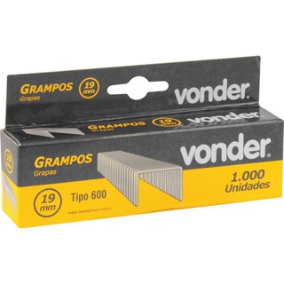 Grampo de 19 mm para o grampeador/pinador elétrico GPE 916, caixa com 1.000 peças, VONDER em Oferta na Shopee