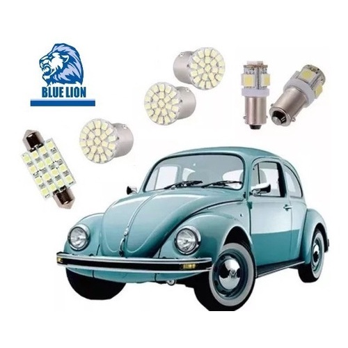 Kit Lampadas Led Do Fusca - Luz Lanterna, Teto, Re - Forte