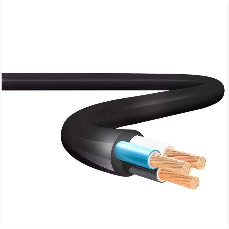 10 Metros Cabo Pp 3x6mm 3 Condutores (3 Vias) 1kv Preto Sil