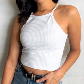Cropped Alcinha Canelado Branco