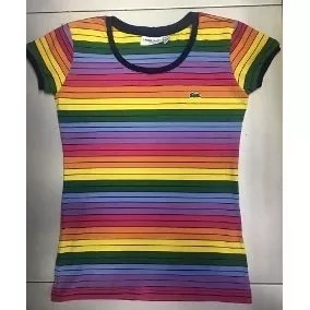 lacoste listrada arco iris