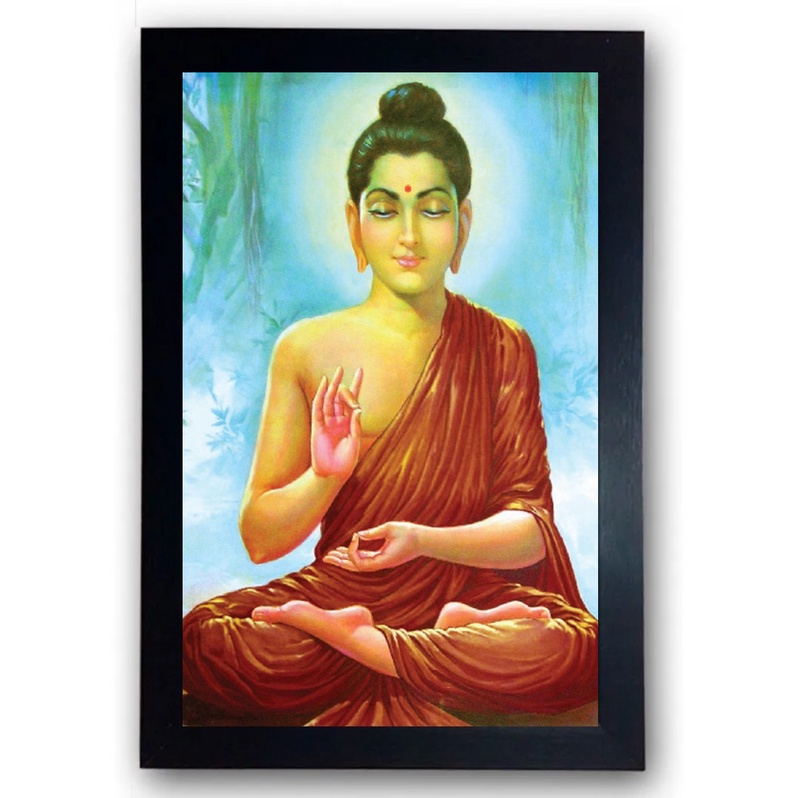 Quadro Buda Moldurado Grande A3 30x40cm