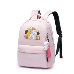Mochila Bolsa Escolar Chaveiro Universitária Feminina Juvenil Yupe