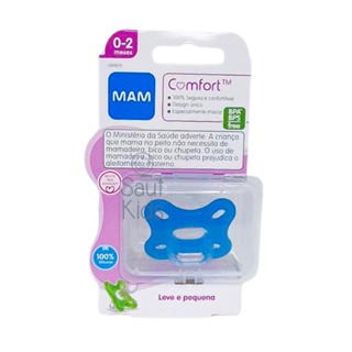 Chupeta MAM 100% Silicone Comfort 0-2 Meses Macia Unitária Bico Pequeno Recém Nascido Menino Neutra em Oferta na Shopee