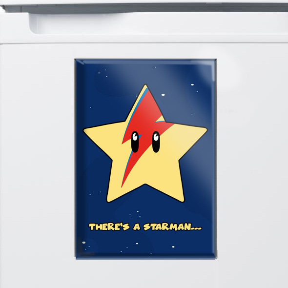 Ímã Decorativo 6cm x 9cm Starman David Bowie Supermario