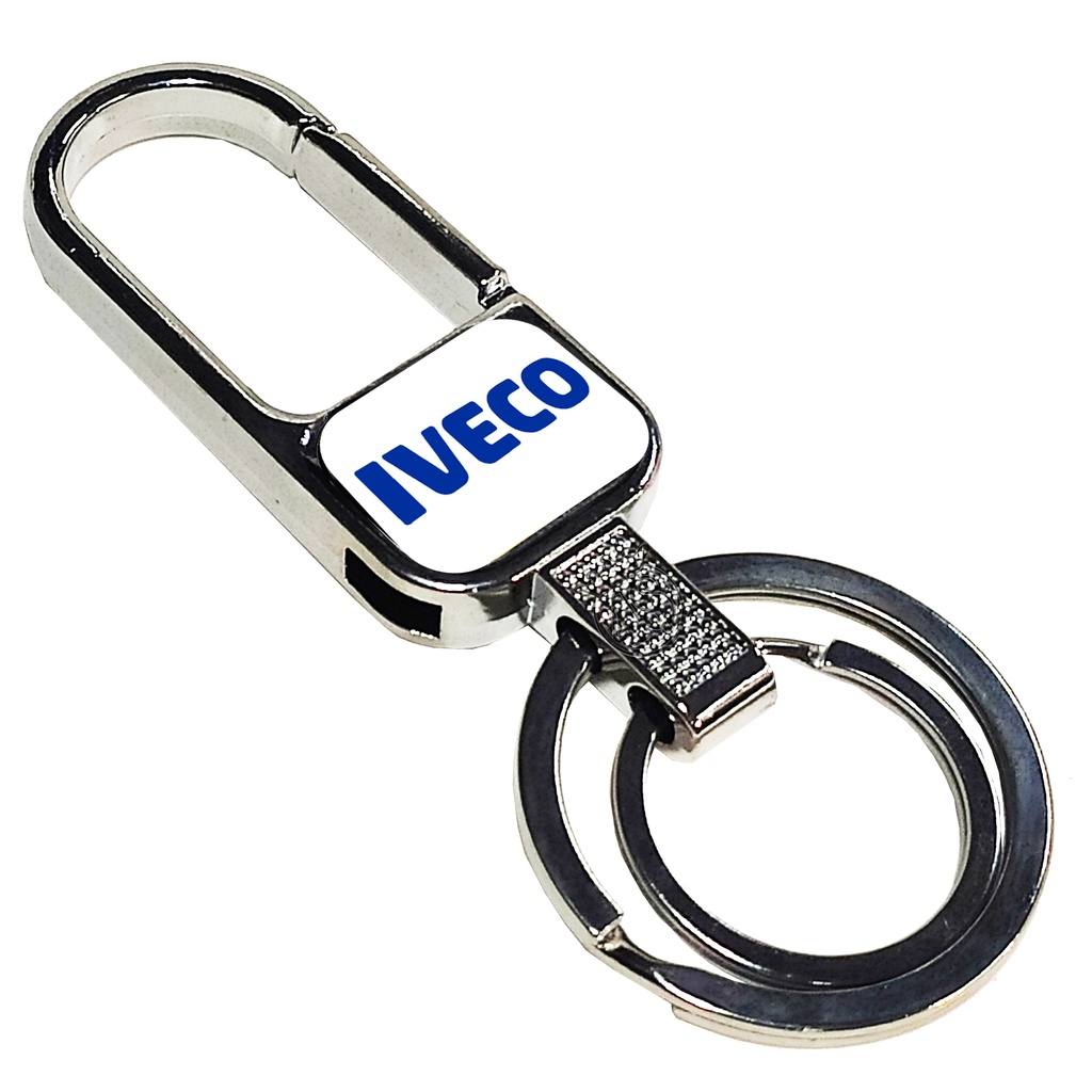 Chaveiro Iveco Metal Carro Mosquetão Argola Automotivo Cromado Universal Caminhão