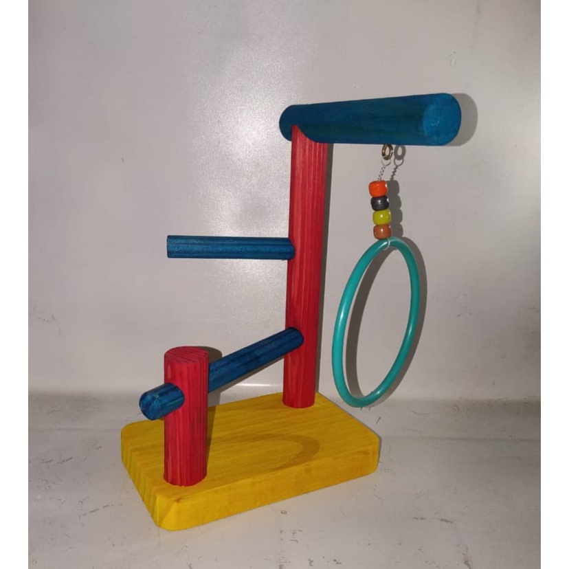Mini Poleiro com Argola para Calopsita e outros Pássaros