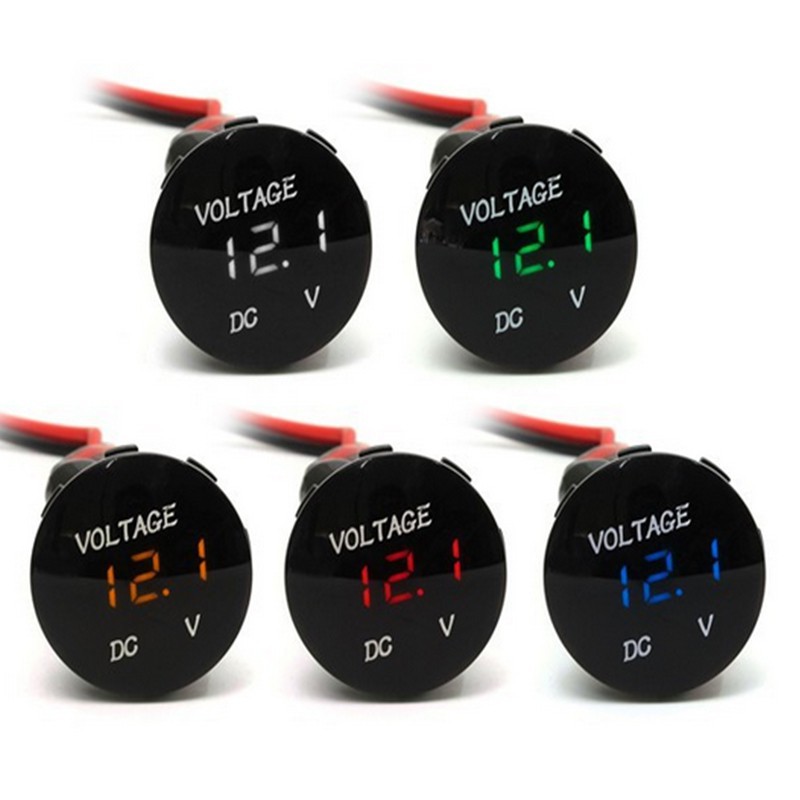 Meters Round Car DC12V Boat Display Mini Red LED Digital Gauge Voltage