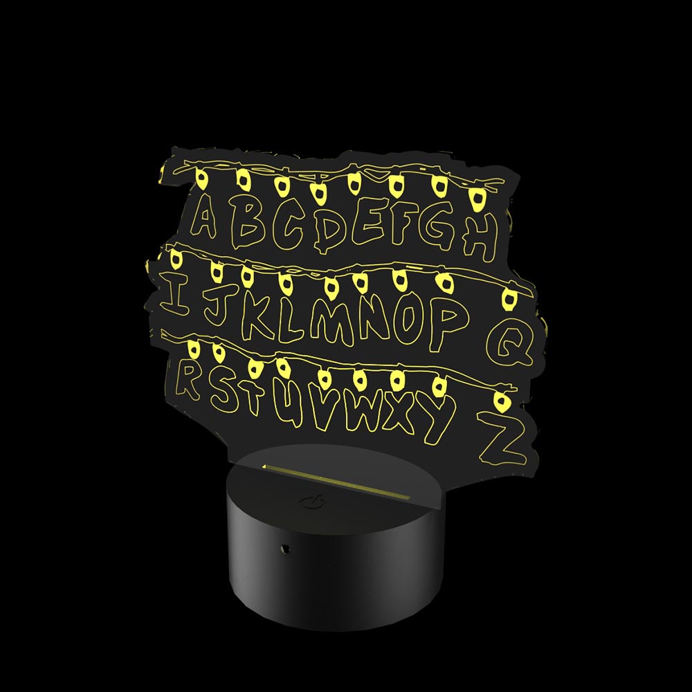 Luminária de Led Pisca-Pisca Stranger Things 16 Cores Com Controle Remoto E Base