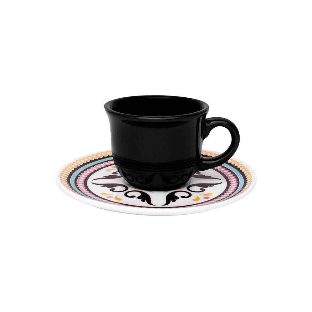 Conjunto de 6 Xícaras Pequenas 65 Ml Com Pires Floreal Luiza em Oferta na Shopee