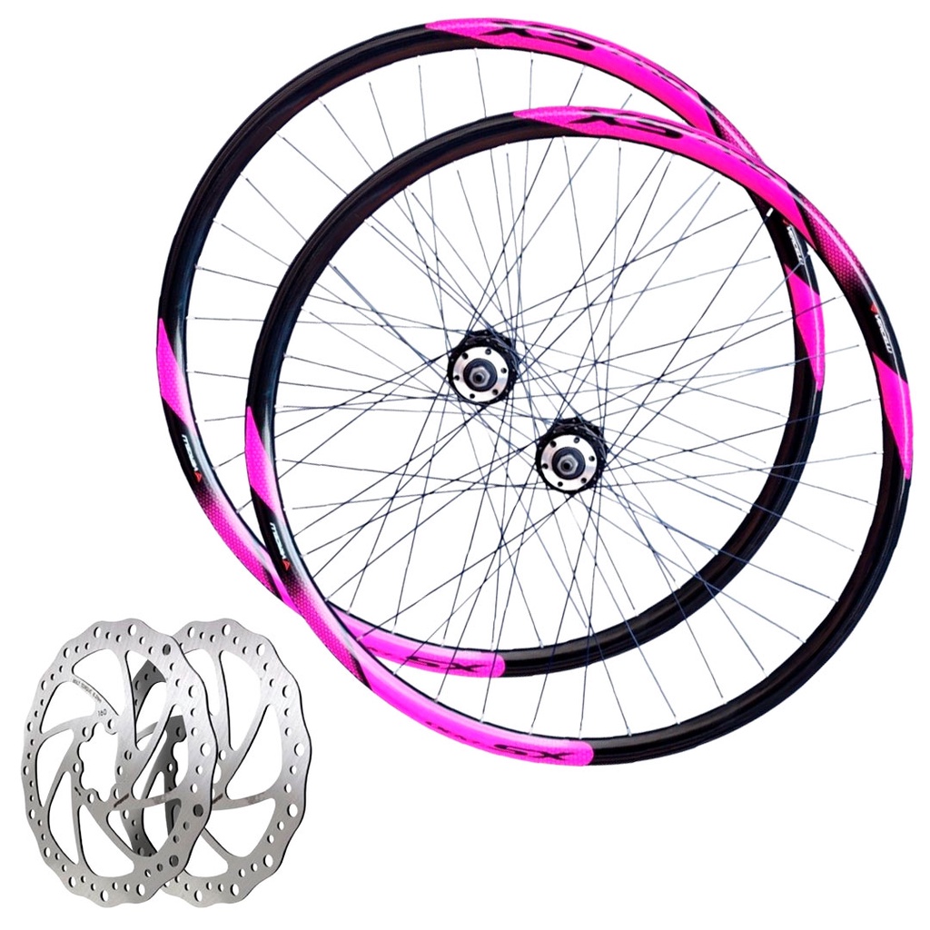 Rodas + Discos Aro 29 Mtb K7 GTS Vercelli 36F MTB o Par Rosa