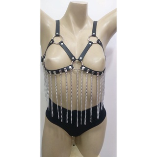 Harness de busto com correntes vazado - BDSM - SADO - FETICHE - GS1014