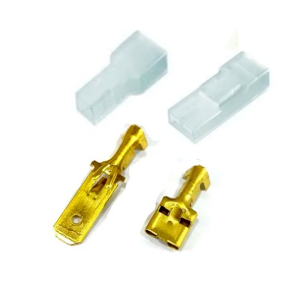 Kit 50 Terminal Encaixe Femea 6,3mm +espadão  Macho 6,3 + Capas Isolante