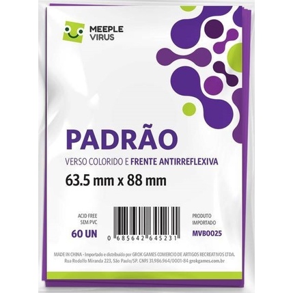 Sleeve Meeple Virus Padrão Roxo 63,5 x 88 mm - 60 unidades