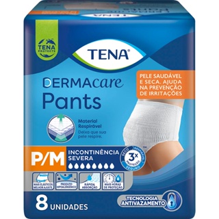 Roupa Intima Tena Dermacare Pants Ultra P/M com 8 unidades em Oferta na Shopee