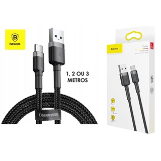 Cabo Nylon Reforçado Usb-c Type-c Baseus 1m / 2m ou 3m Turbo Rapido 3a Para Android e iPhone 15